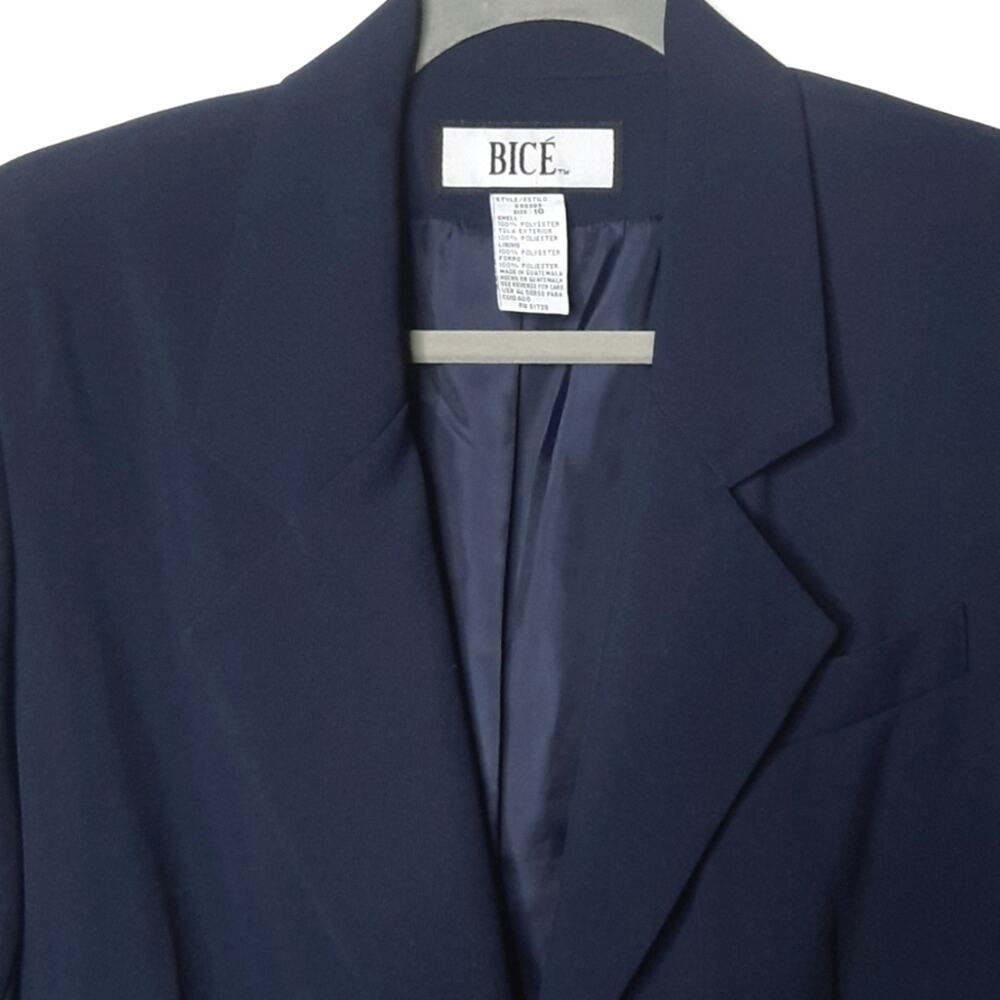 BICE Women's Navy Two Button Jacket Size 10 - Picture 2 of 7
